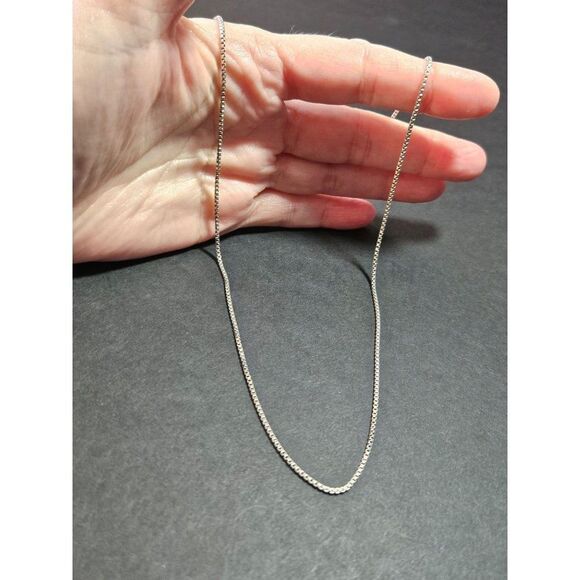 Sterling silver box link necklace 24"